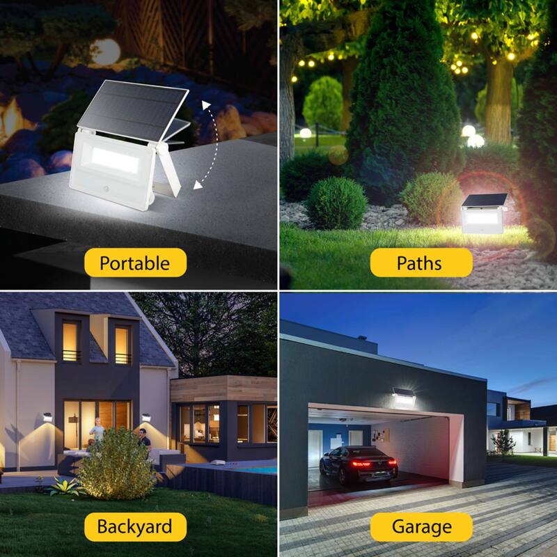 Bell + Howell Bionic Spotlight Flex Pro 1500 Lumens Solar Powered Motion Sensor Outdoor Security Light - 9"H x 7.5"W