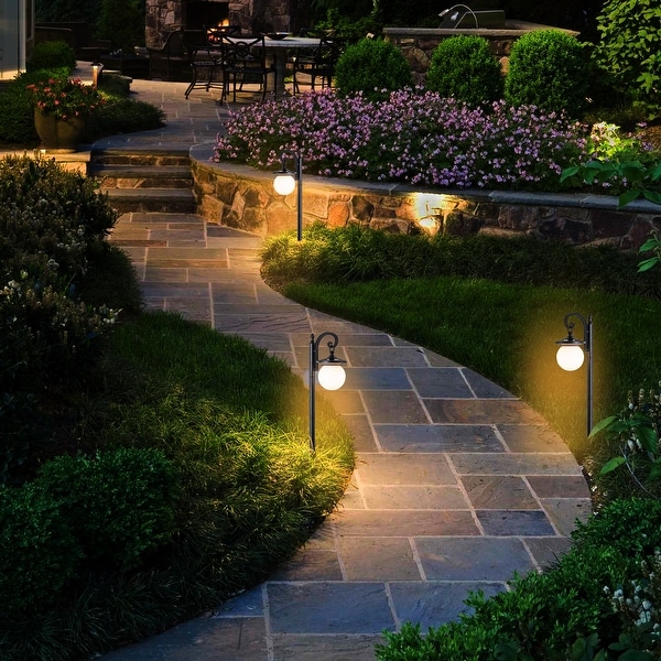 C Cattleya Integrated LED Solar Outdoor Post Light with Planter