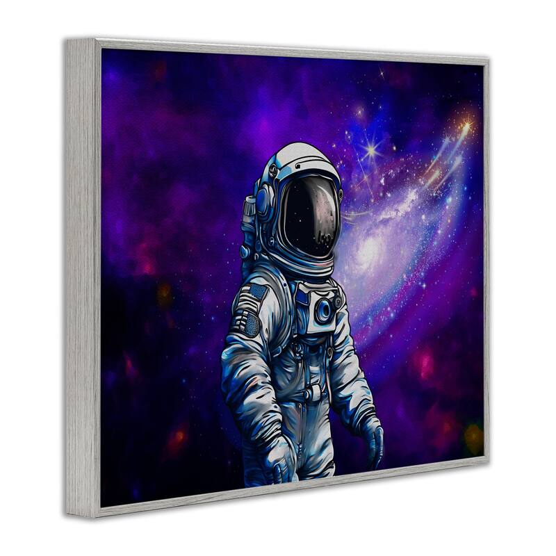 Stupell Astronaut with Swirling Galaxy Framed Giclee Art Design By Jesse Keith