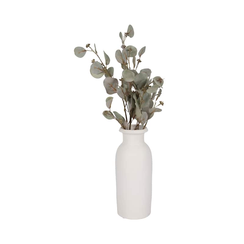 Sagebrook Home White Solid Color Ceramic Tall Slim Vase