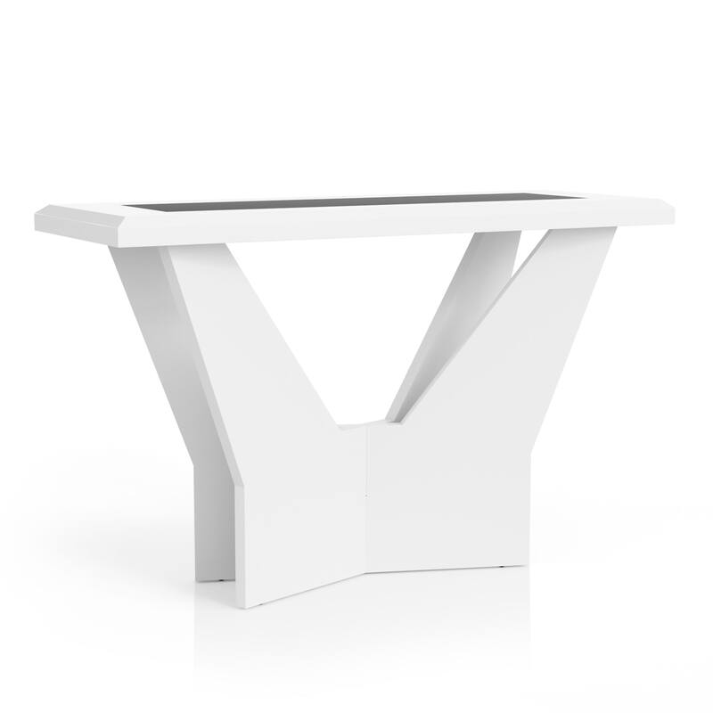 Ameena Contemporary 47-inch Glass Top Sofa Table by Furniture of America