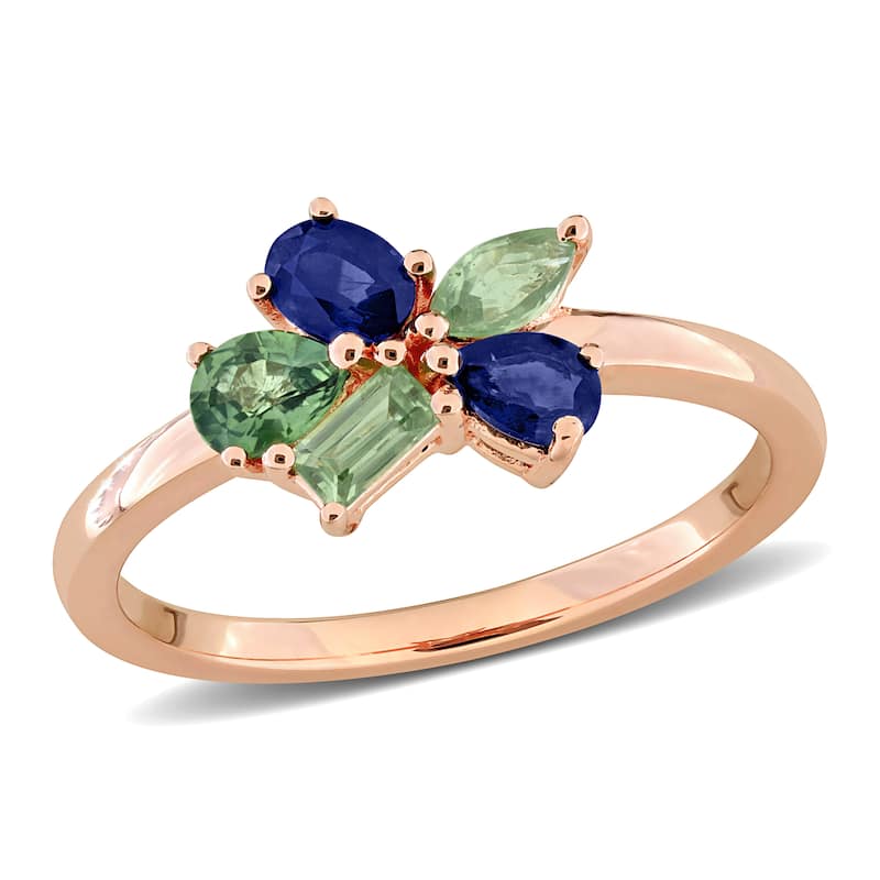 Miadora Multi-Gem Cluster Ring Sterling Silver - 6 - Multi