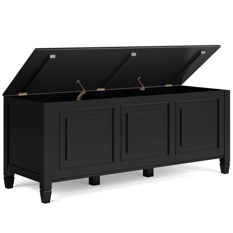WYNDENHALL Hampshire SOLID WOOD 51 inch Wide Traditional Storage Bench Trunk - 51 W x 18 D x 20.75 H