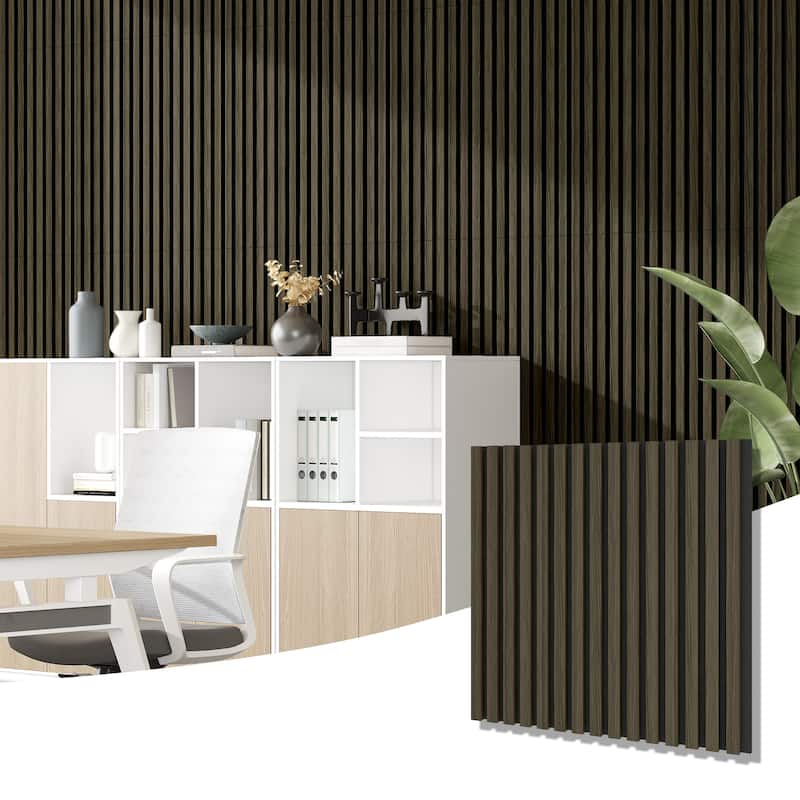 Acoustic Soundproof Slat Wall Panels 3D Decorative Wall Paneling