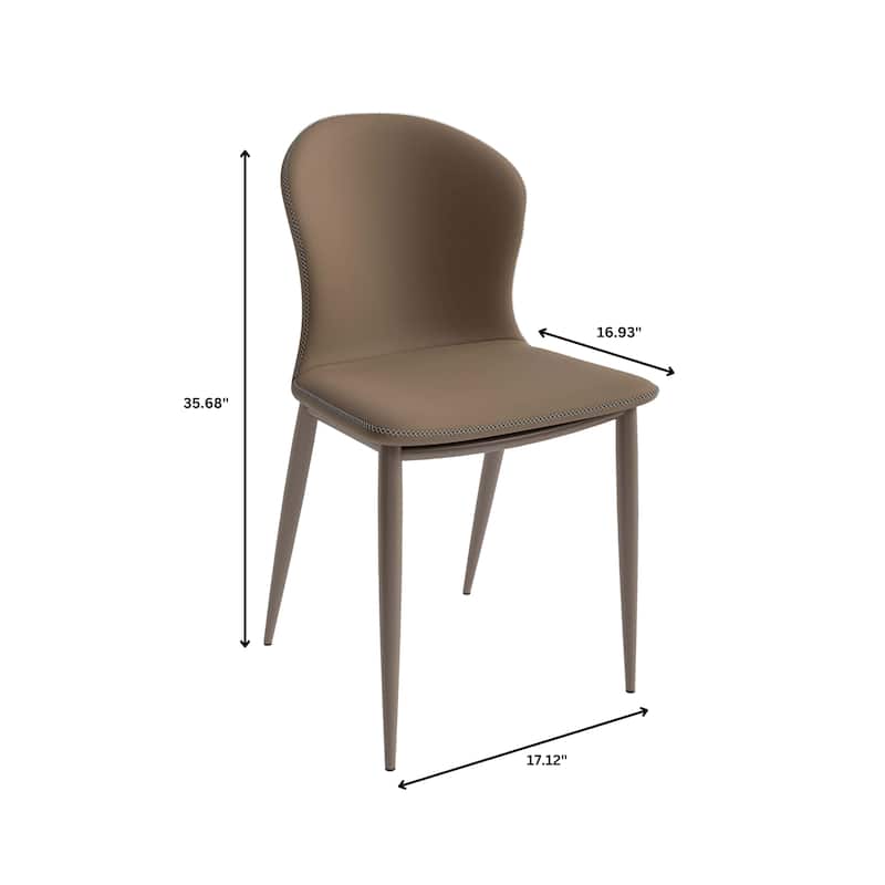 Upholstered Dining Chair in Fabric with Iron Legs Mosaic Series Set of 2