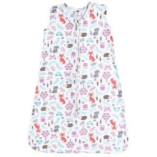 Hudson Baby Infant Girl Cotton Sleeveless Wearable Sleeping Bag, Sack, Blanket, Woodland Fox