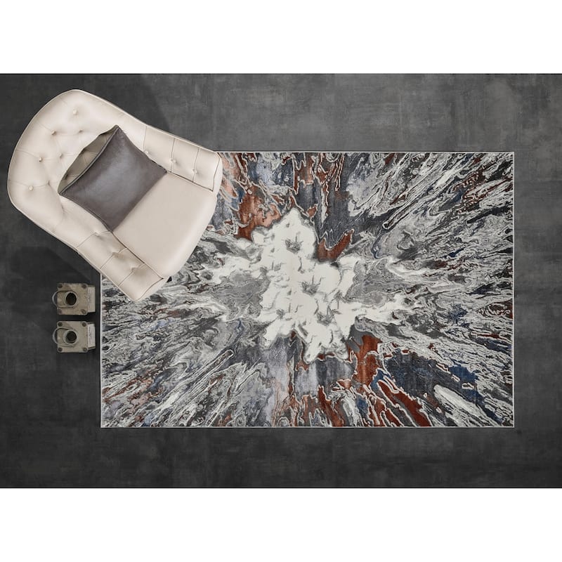 Inspire Collection Abstract Burst Area Rug