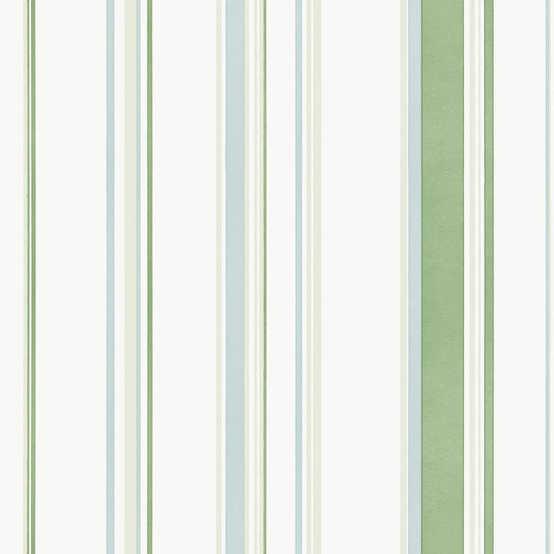 Galerie Wallcoverings Smart Stripes 3 Casual Stripe Vinyl on Non-woven Matte Wallpaper Roll - 33 feet long x 21 inches wide - Green/Blue/Grey