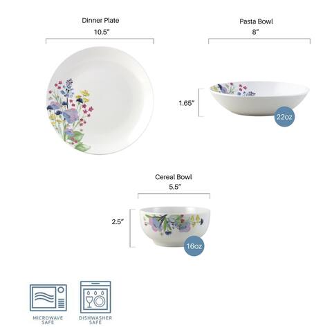 Studio Nova Porc Flower Meadow 18pc DW Set, Serv for 6 - 18-pc