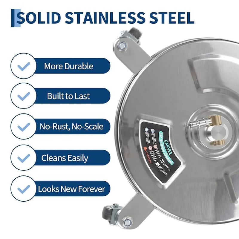 18" Pressure Washer Surface Cleaner with 4 Wheels for Patio, Sidewalk, Deck and Driveways