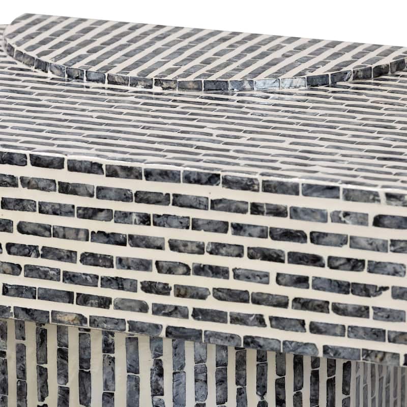 Tawana Capiz Shell Console Table with Geometric Pattern - Modern Decorative Accent Table for Entryway or Living Room