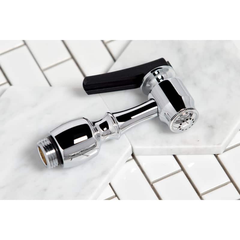 Kingston Brass Tudor Bridge Kitchen Faucet with Brass Sprayer
