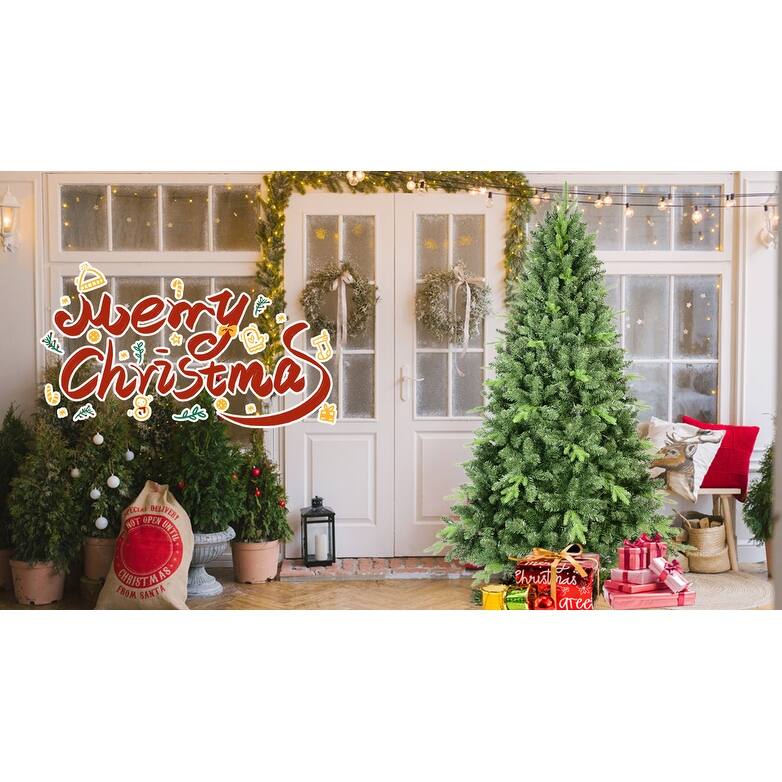 4FT Classic Christmas Tree with 636 PE+PVC Tips-Realistic Hinged Branches,Easy Assembly,Stable Metal Stand,Full Natural Look