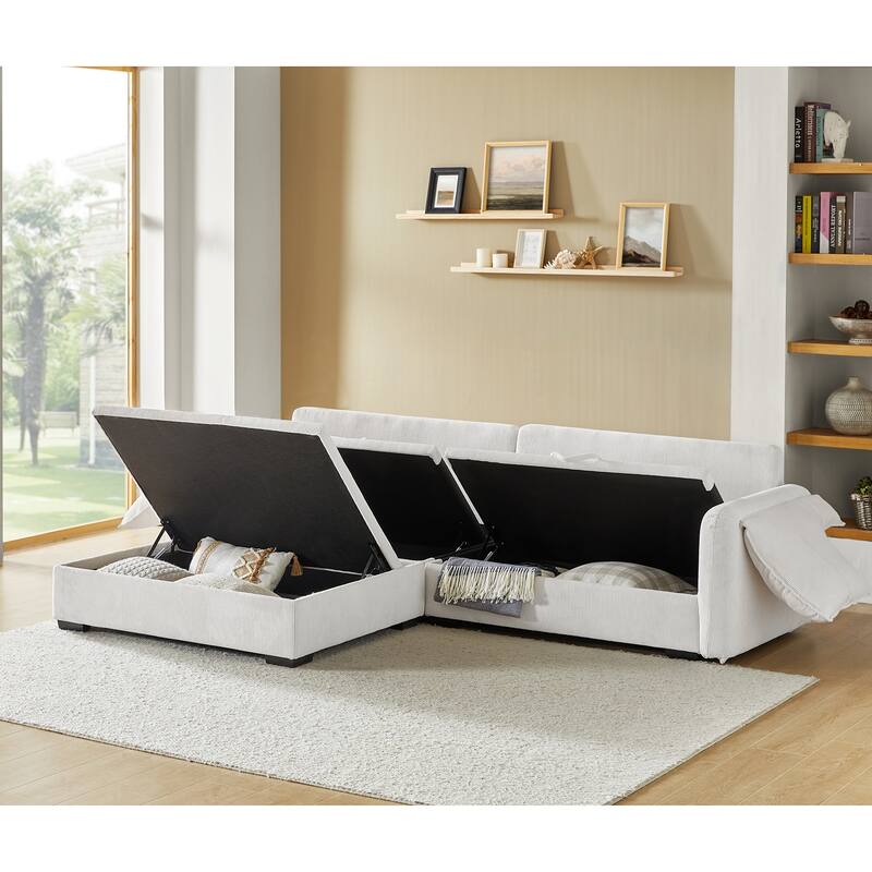 Cesare Modern 2-Piece Reversible Cushions Sectional with Storage by HULALA HOME
