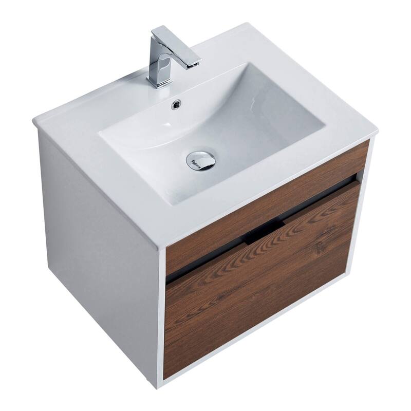 Fine Fixtures - Wall Mount Bathroom Vanity And Sink, Knob Free Design - Alpine Collection -