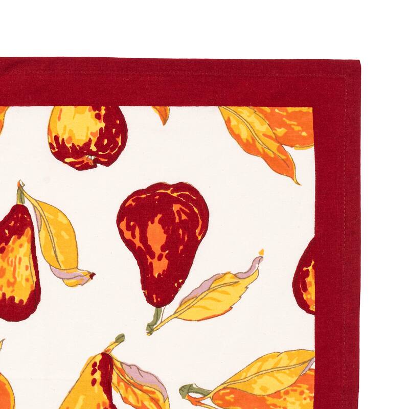 Couleur Nature Orchard Pear Napkins - Burgundy - 19" x 19" - Set of 6 - 19 x 19