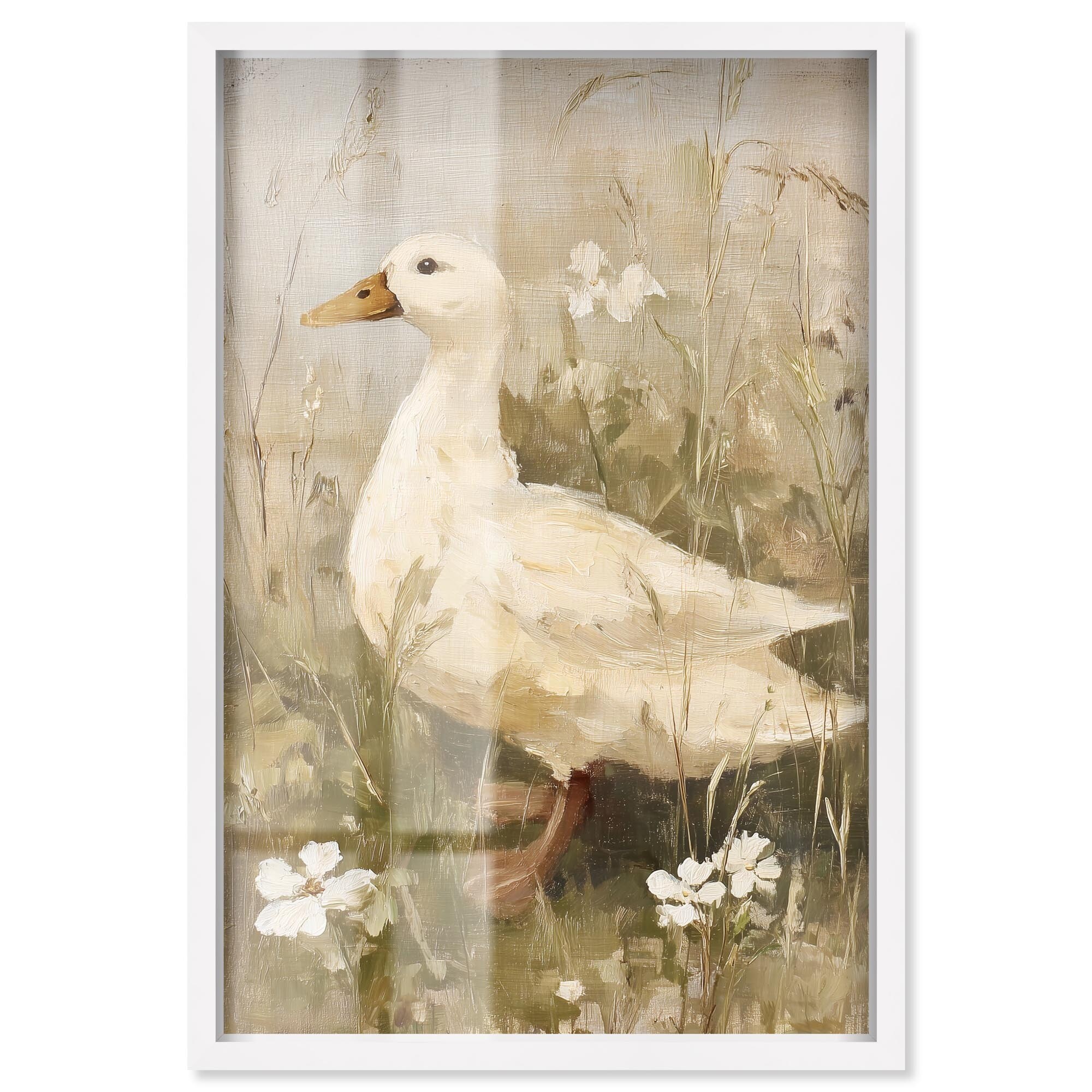 Soft Light Duck Farmhouse Wall Decor Shadowbox Print by Art Remedy