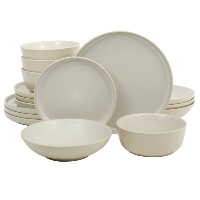 Gibson Elite Tribeca Loft 16-Piece Dinnerware Set - Modern Rustic Tableware for 4, Dishwasher & Microwave Safe - Matte White