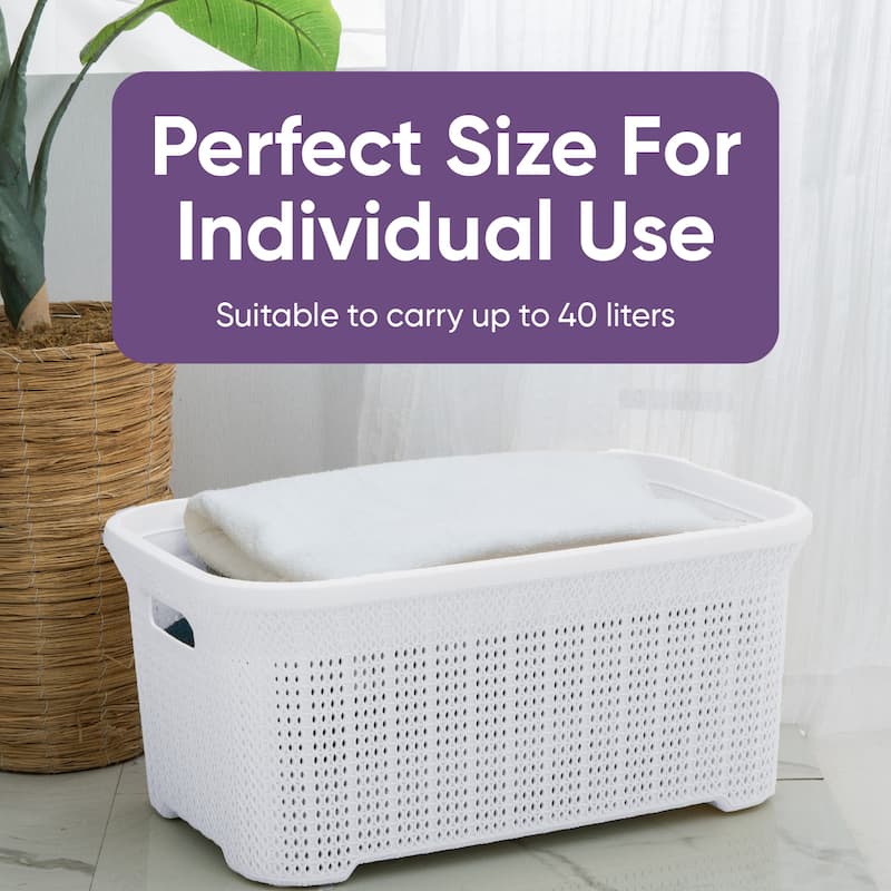 Superio Large Laundry Basket with Carry Handles - Capacity: 50l