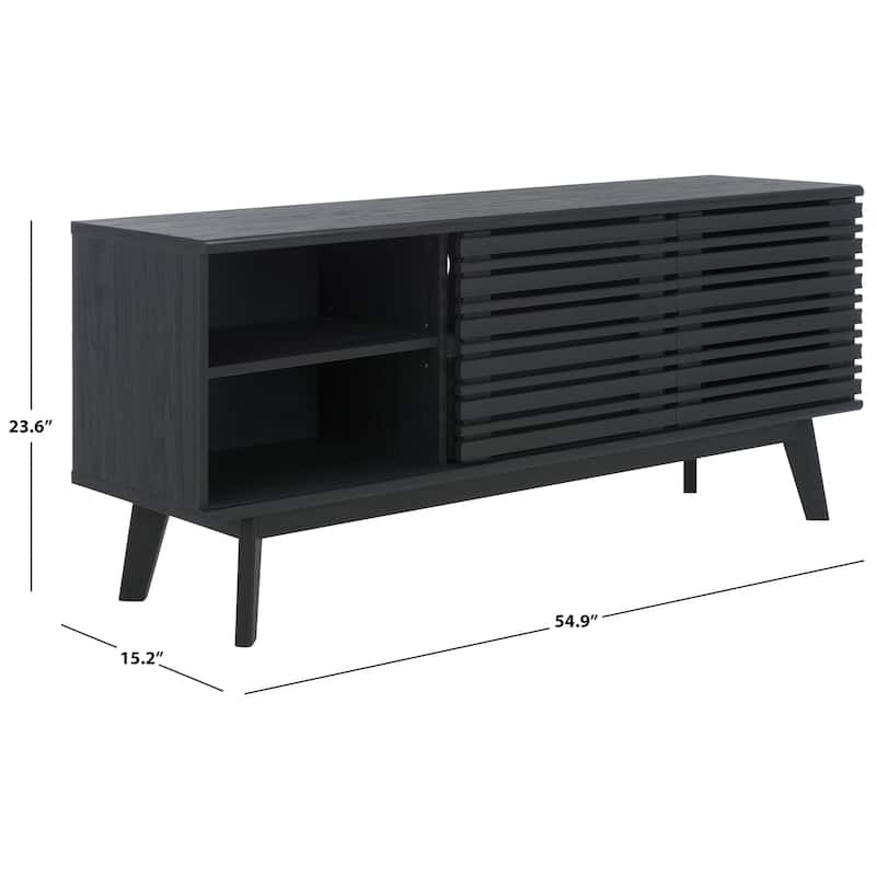 SAFAVIEH Home Esma Low Sideboard/Media Stand - 55Wx15Dx24H - Black