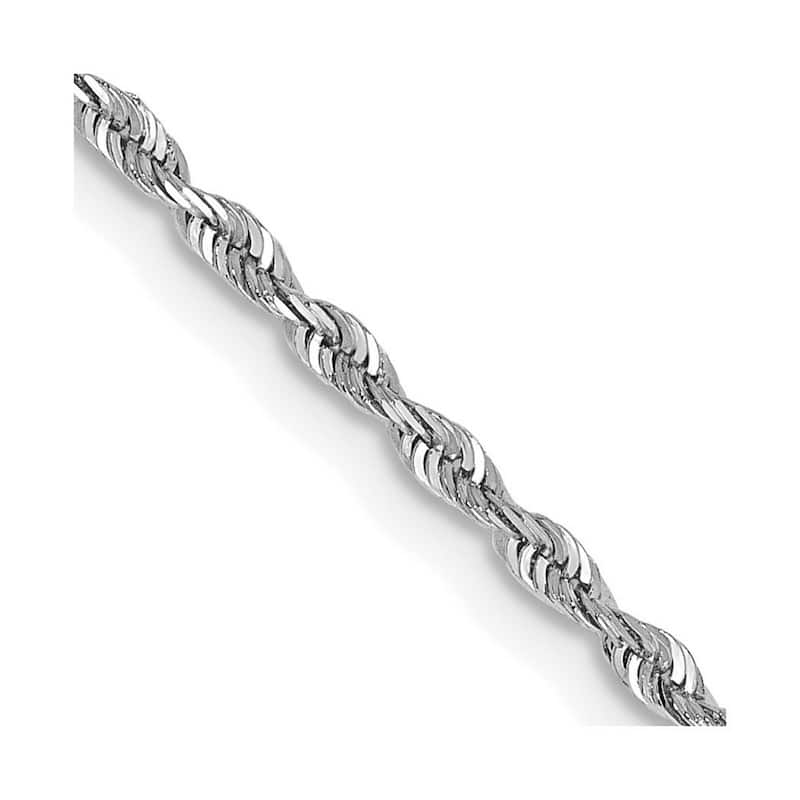 Curata 14k White Gold 1.84mm Diamond Cut Quadruple Rope Chain Necklace (Lobster)