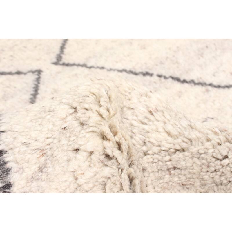 ECARPETGALLERY Hand-knotted Tangier Light Grey Wool Rug - 5'4 x 7'11