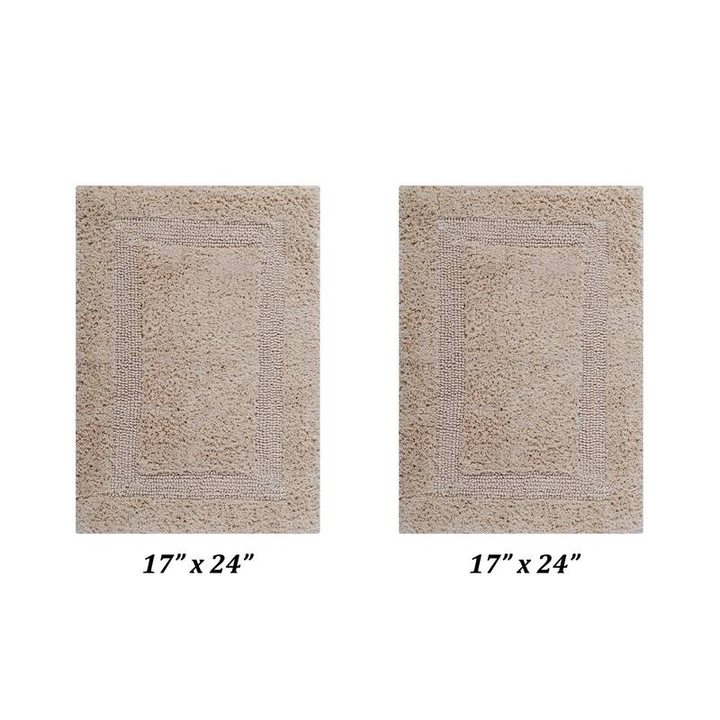 Better Trends Bath Rugs Set 100% Cotton Reversible Water Absorbent Bathroom Rug for Shower, Sink, Bath Mats - Lux Collection