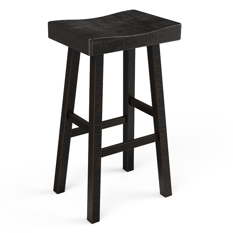 Solid Wood Modern Midnight Bar Stool Set of 2