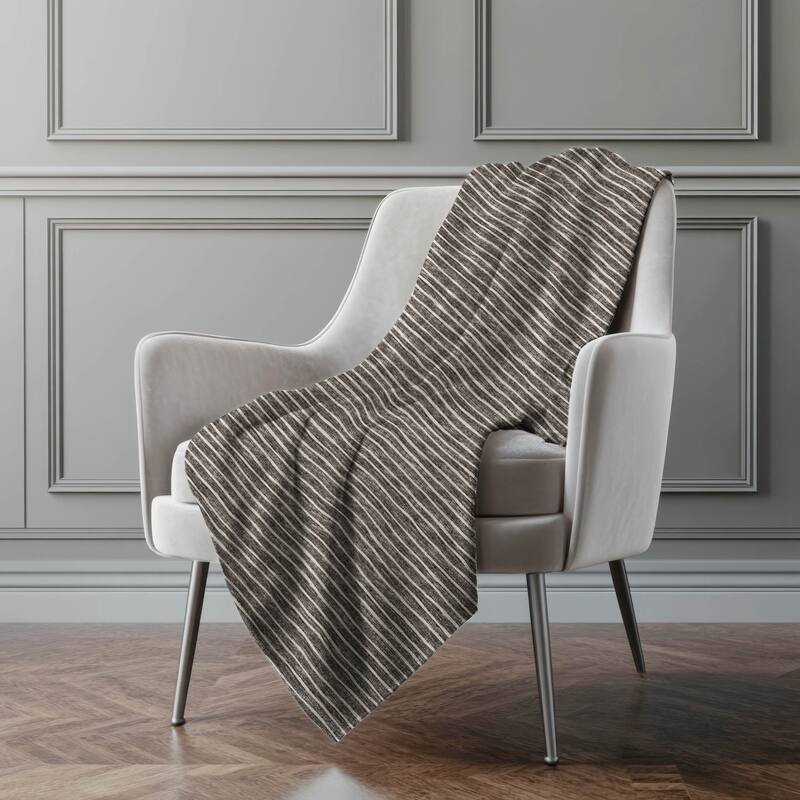 Premium Machine Washable ASB138 Subtle Stripe Sherpa Throw Blanket