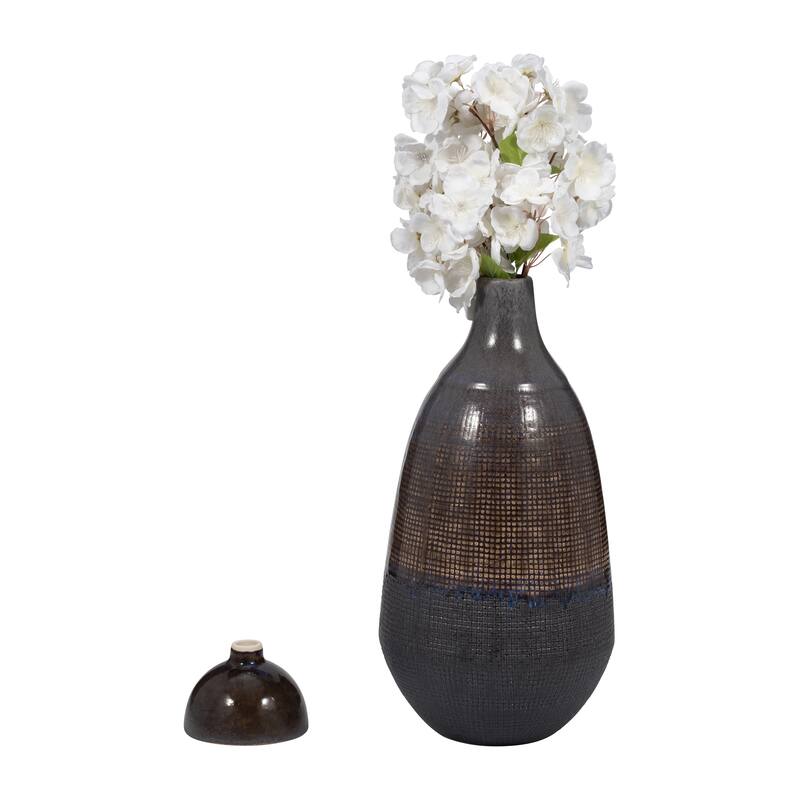 Sagebrook Home Neader Ceramic Vase - Stoneware, Novelty, Textured Gradient