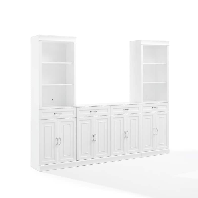 Crosley Stanton 3-Piece Sideboard And Storage Bookcase Set