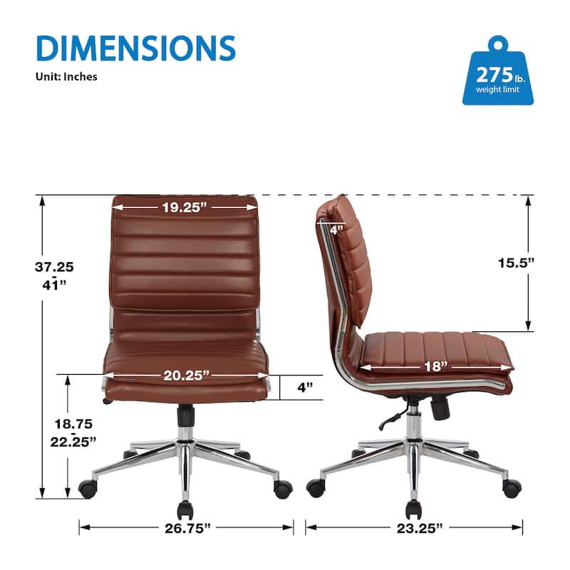 Armless Mid Back Professional Managers
