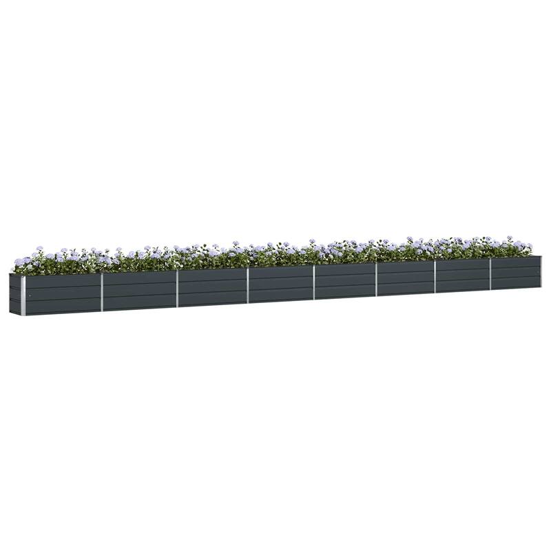vidaXL Planter in Galvanised Steel - 39.37 x 19.69 x 17.72