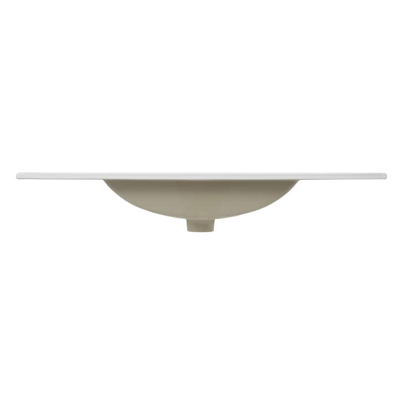 Aubert 3-Hole Classic Contemporary Rectangular Ceramic Single Sink Basin Vanity Top, by JONATHAN Y - 36 in. - White