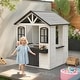 preview thumbnail 23 of 22, Kids Wooden Adventure Cottage Playhouse, Outdoor Playhouse with Functional Door, Windows, Service Station and Flower Pot Holders
