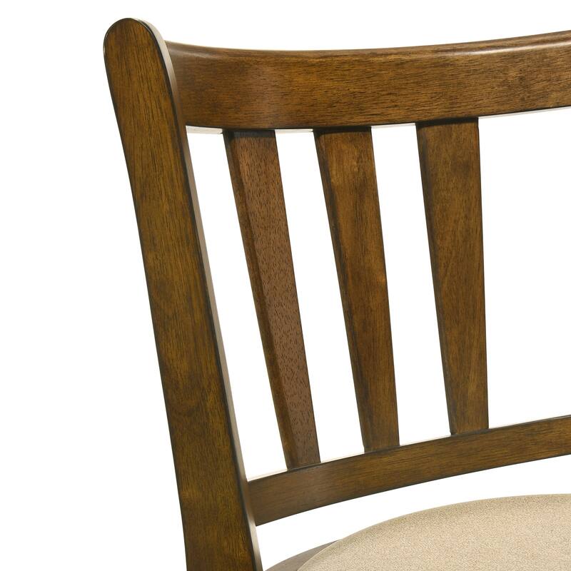 Wren Modern Farmhouse Swivel Wood Counter Height Kitchen Bar Stool in Sepia Brown Finish withUpholstered Seat