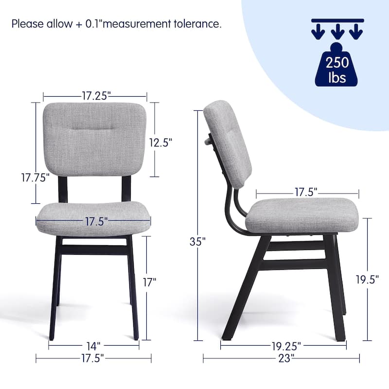 Subrtex(Set of 2) Parsons Upholstered Stainless Steel Frame Dining Chair