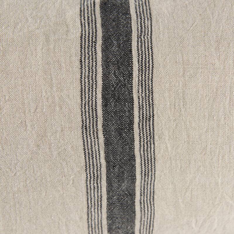 Hattie 13L x 21W Beige and Black Fabric Striped Decorative Pillow Cover