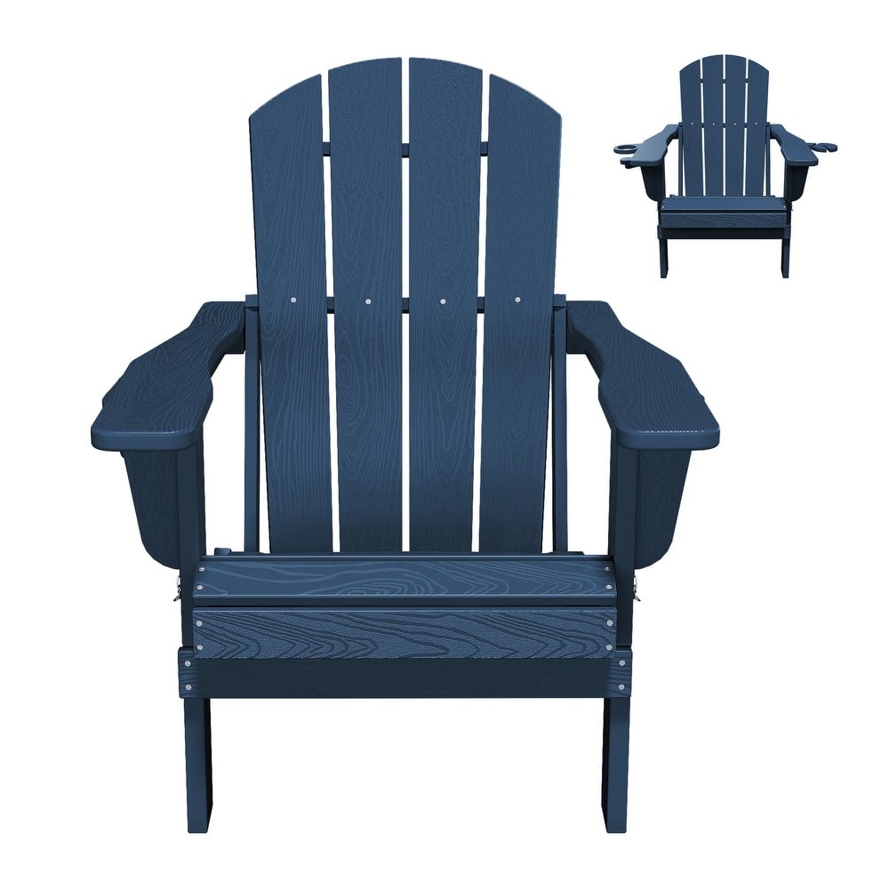 Foldable HDPE Adirondack Chair with Dual Cup Holders