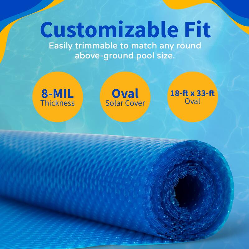 Blue Wave 8-mil Solar Blanket for Oval Above-Ground Pools - Blue