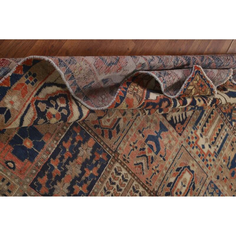 Bakhtiari Persian Vintage Rug Handmade Geometric Wool Carpet - 7'1"x 10'2"