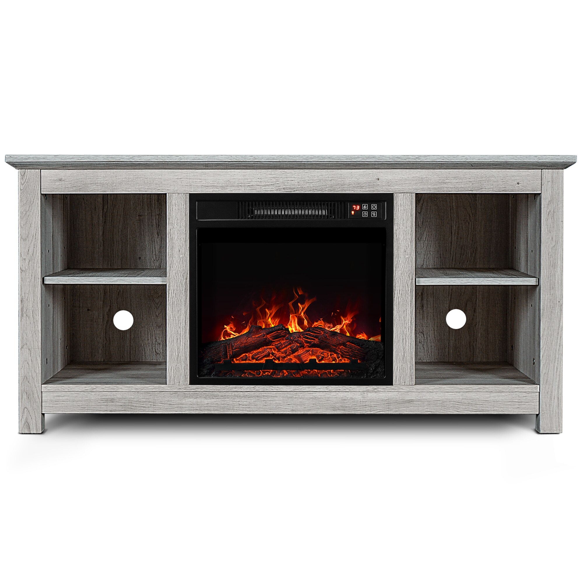 Shop Belleze 50 Kenton Wood Fireplace Heater Tv Stand Console For