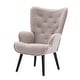 preview thumbnail 52 of 62, Fabric Upholstered Tufted Wingback Living Room Chair With Wooden Legs
