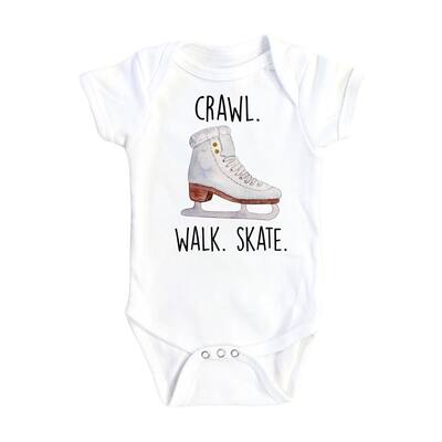 Ice Skater Crawl - Baby Boy Girl Clothes Infant Bodysuit Funny Cute Newborn
