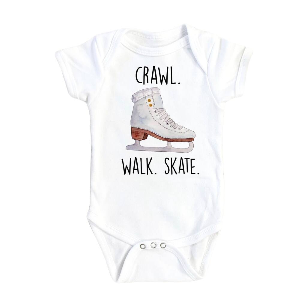 Ice Skater Crawl - Baby Boy Girl Clothes Infant Bodysuit Funny Cute Newborn