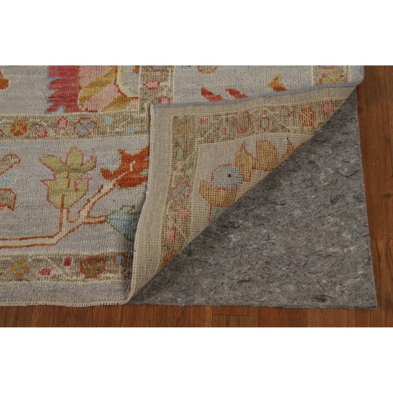 Hand Knotted Oriental 100% Wool Carpet Transitional All-Over Greys & Charcoal Oushak Area Rug - 9' 10'' X 8' 1''