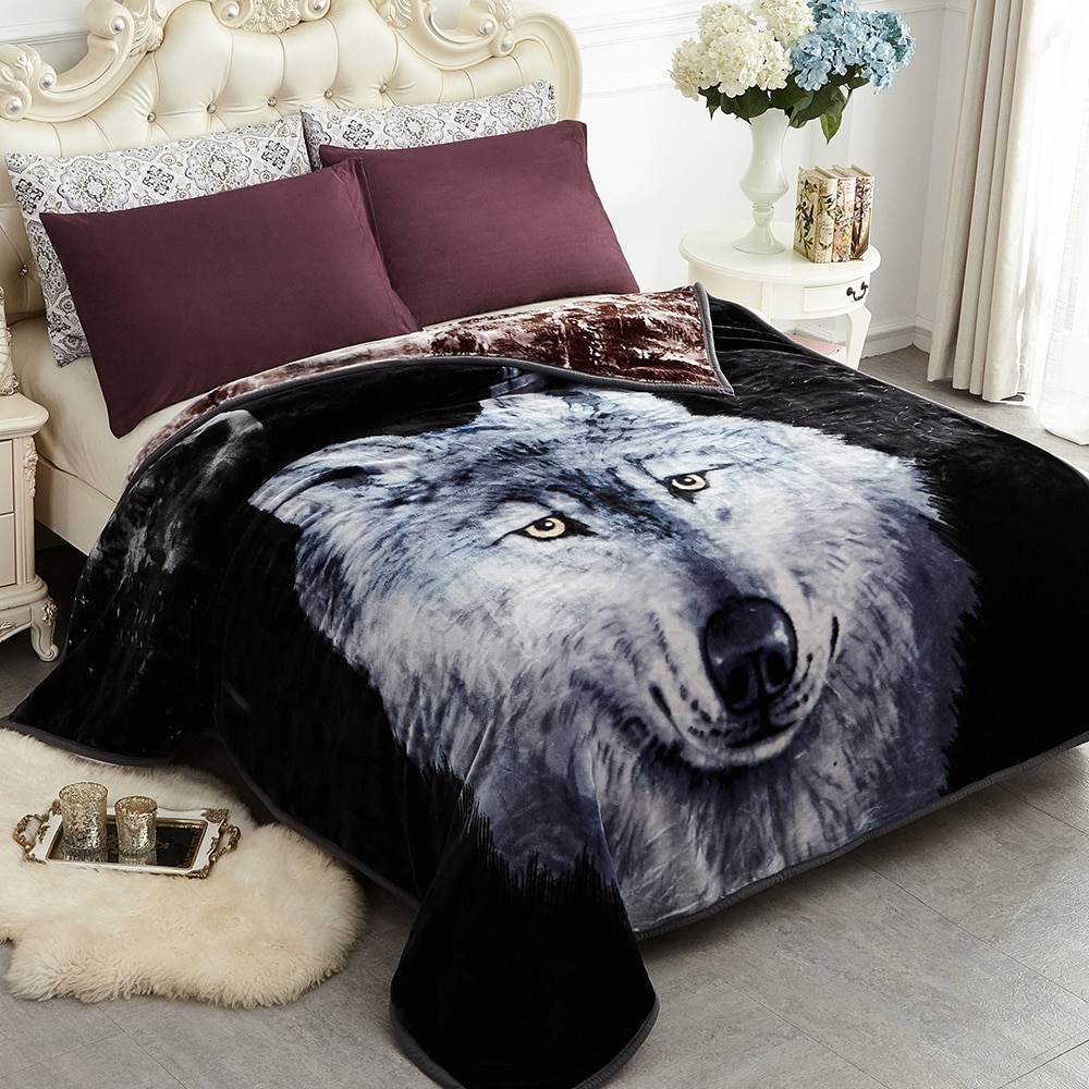 Plush Raschel Korean Printed Fleece Blanket - On Sale - Bed Bath & Beyond -  32710835