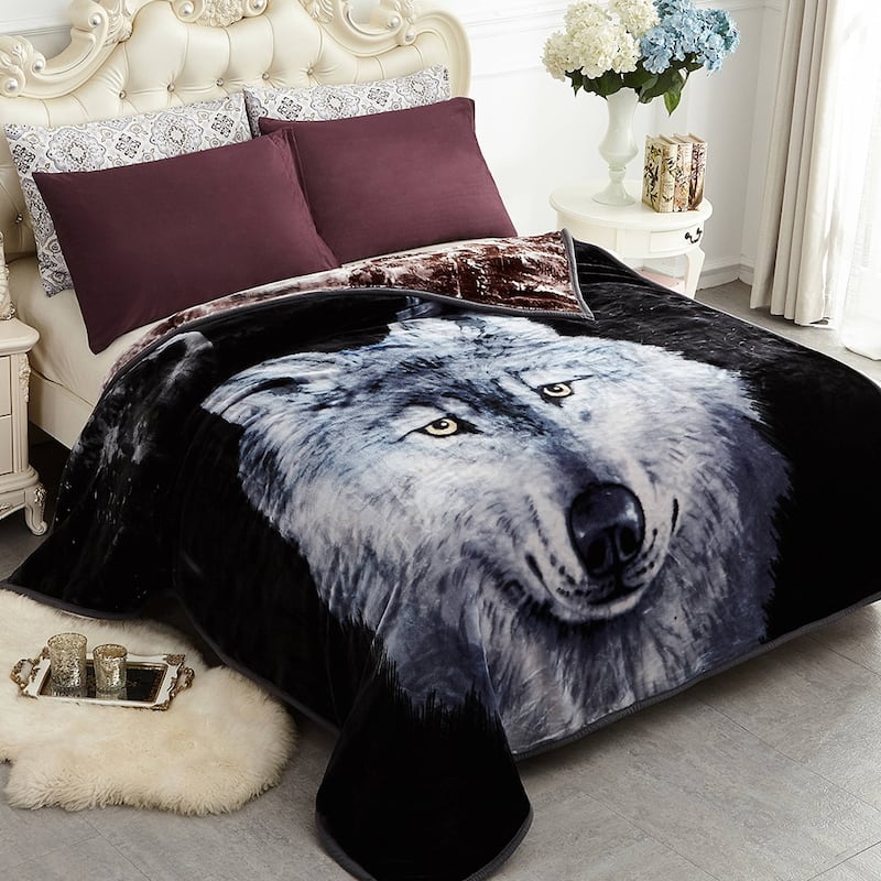 Raschel A&B Printed 2-ply Reversible Korean-style Plush Fleece Blanket