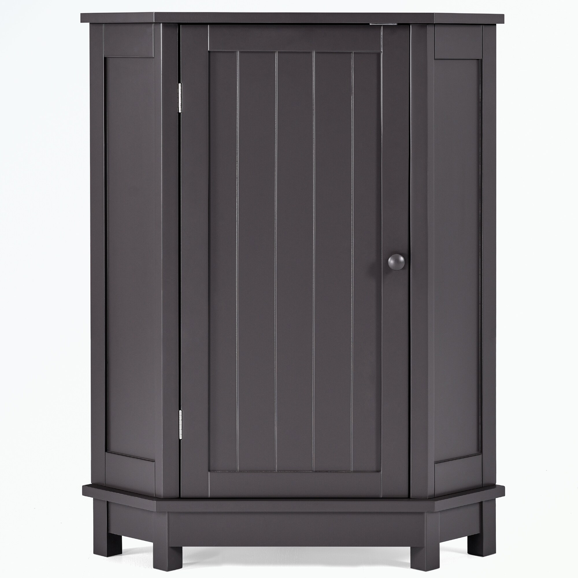 Triangle Corner Wood Tall Storage Cabinet with Adjustable Shelves, 2 Doors  and Round Metal Knobs for Bathroom - On Sale - Bed Bath & Beyond - 38149244