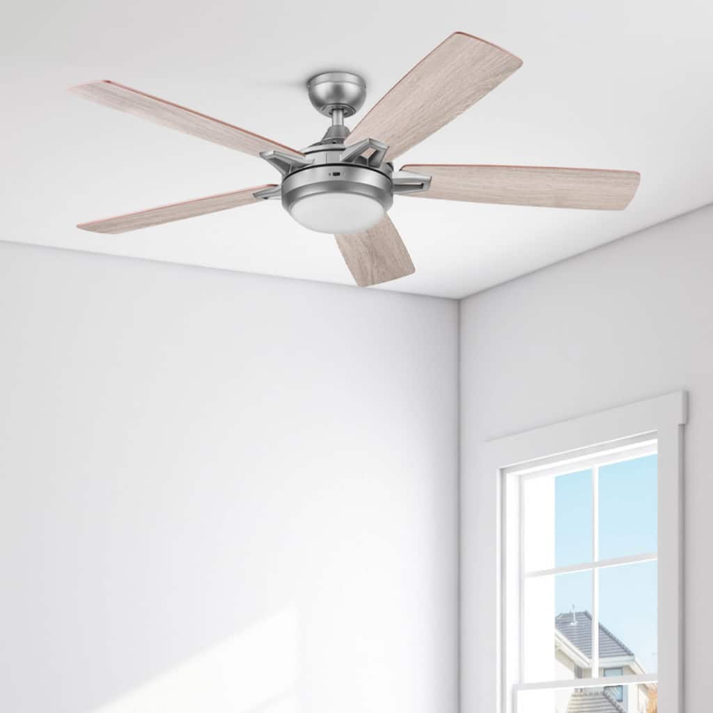 52" Prominence Home Lorelai Pewter Smart Ceiling Fan with Light, Remote Control, Works with Amazon Alexa and Google Assistant